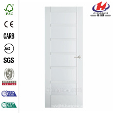 36 in. x 96 in. Moda Primed White 6-Panel Solid Core Wood Interior Door Slab